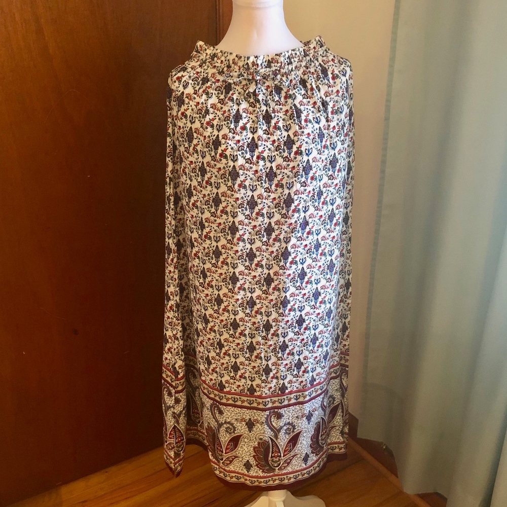Zara Paisley Drawstring Maxi Skirt w/Slits